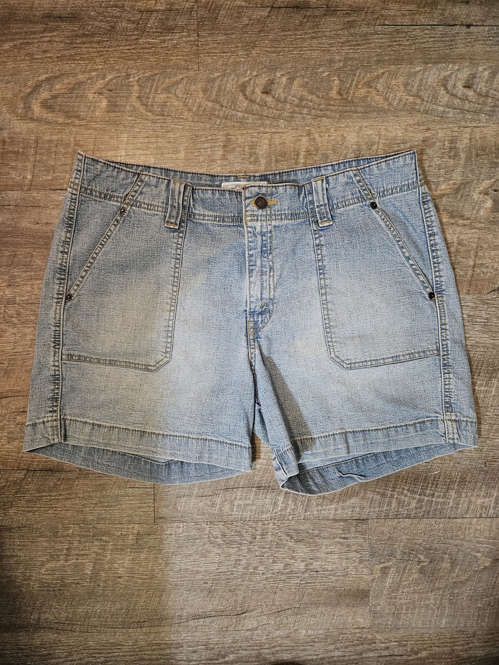 Levi's Light Wash Denim Cargo-Style Shorts